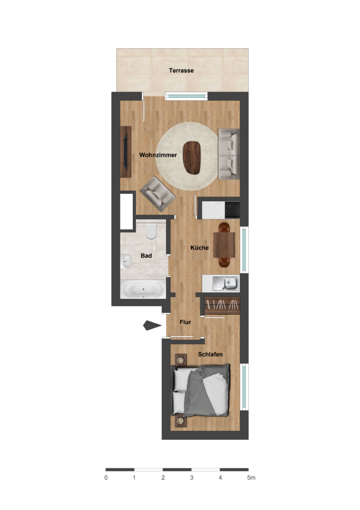 Eine kleine Wohnidylle inmitten des Alltagstrubels