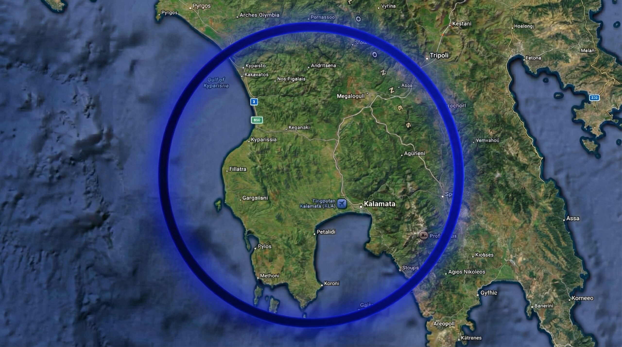 Griechenland – Standort Messenien (Methoni +100 km)